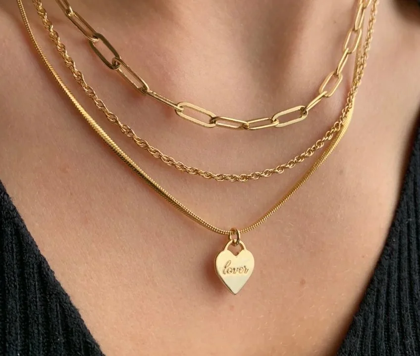 Layered Charm Statement Necklace